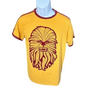 Star Wars Chewbacca Velvet-Touch Head 70's Retro T-Shirt, Size Medium, The Force